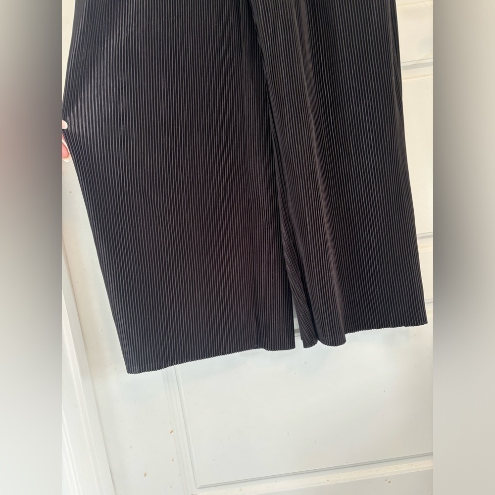 Cato Plisse Jumpsuit Wide Leg Plisse Sheer High Neck Midnight Black Size… - Picture 7 of 12